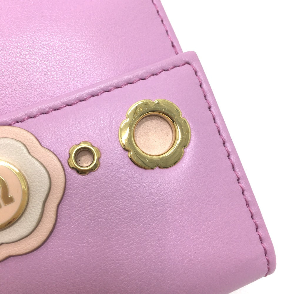 Salvatore Ferragamo Gancini Bifold Leather Wallet, Purple, Women's