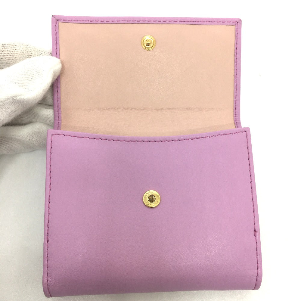 Salvatore Ferragamo Gancini Bifold Leather Wallet, Purple, Women's
