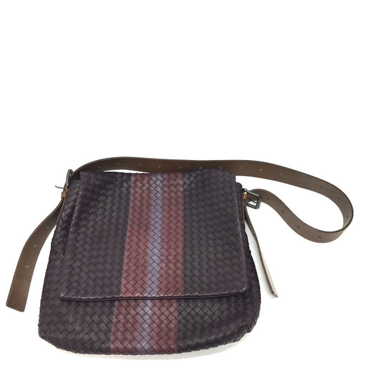 BOTTEGA VENETA 161314 Intrecciato Leather Messenger Bag, Shoulder/Crossbody Bag, Men's, Brown