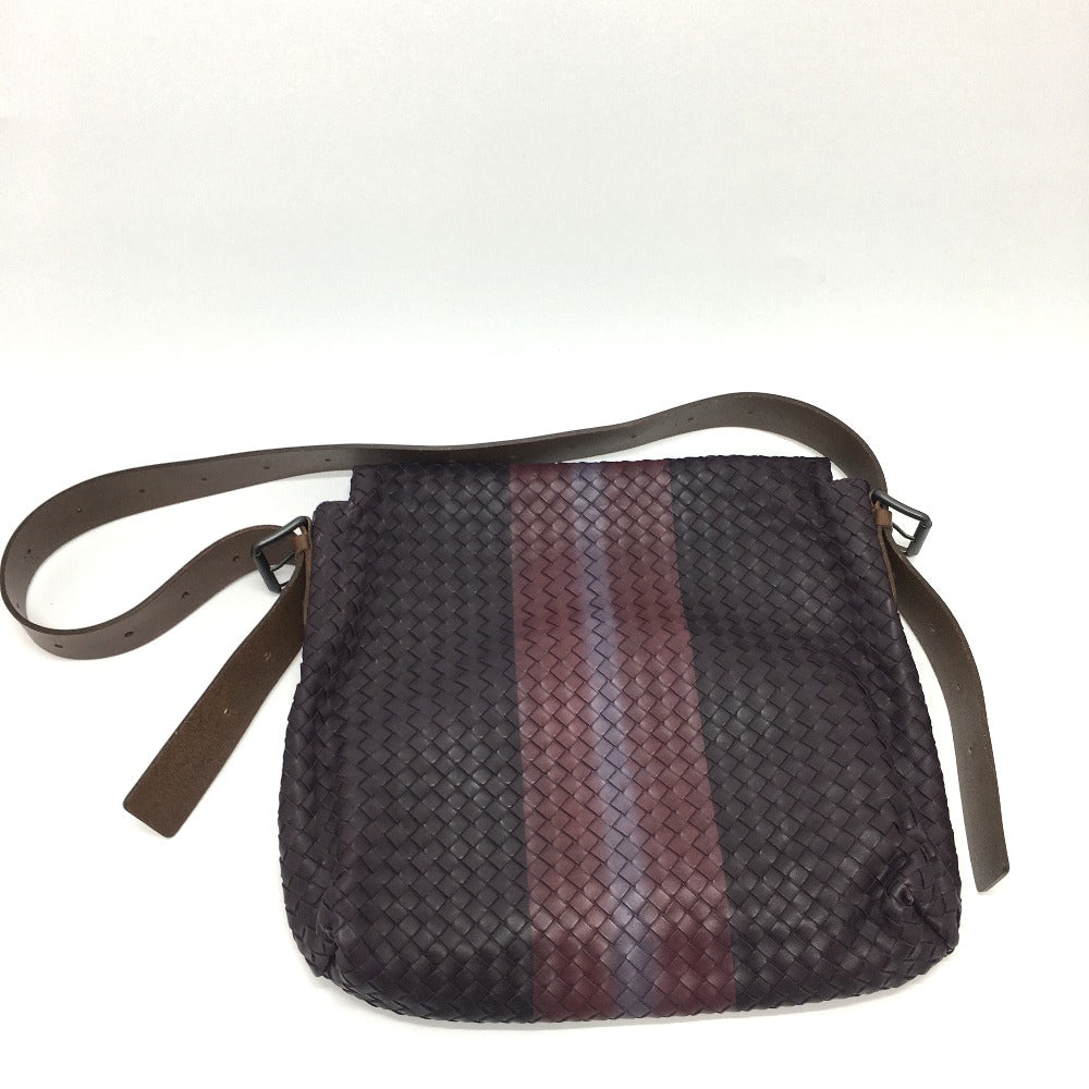 BOTTEGA VENETA 161314 イントレチャート メッセンジャー カバン 肩掛け/斜め掛け ショルダーバッグ レザー メンズ ブラウン