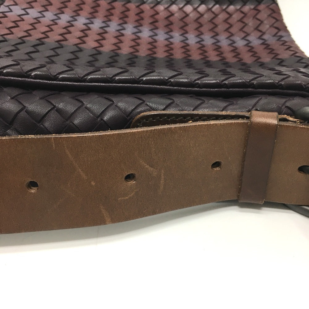BOTTEGA VENETA 161314 イントレチャート メッセンジャー カバン 肩掛け/斜め掛け ショルダーバッグ レザー メンズ ブラウン