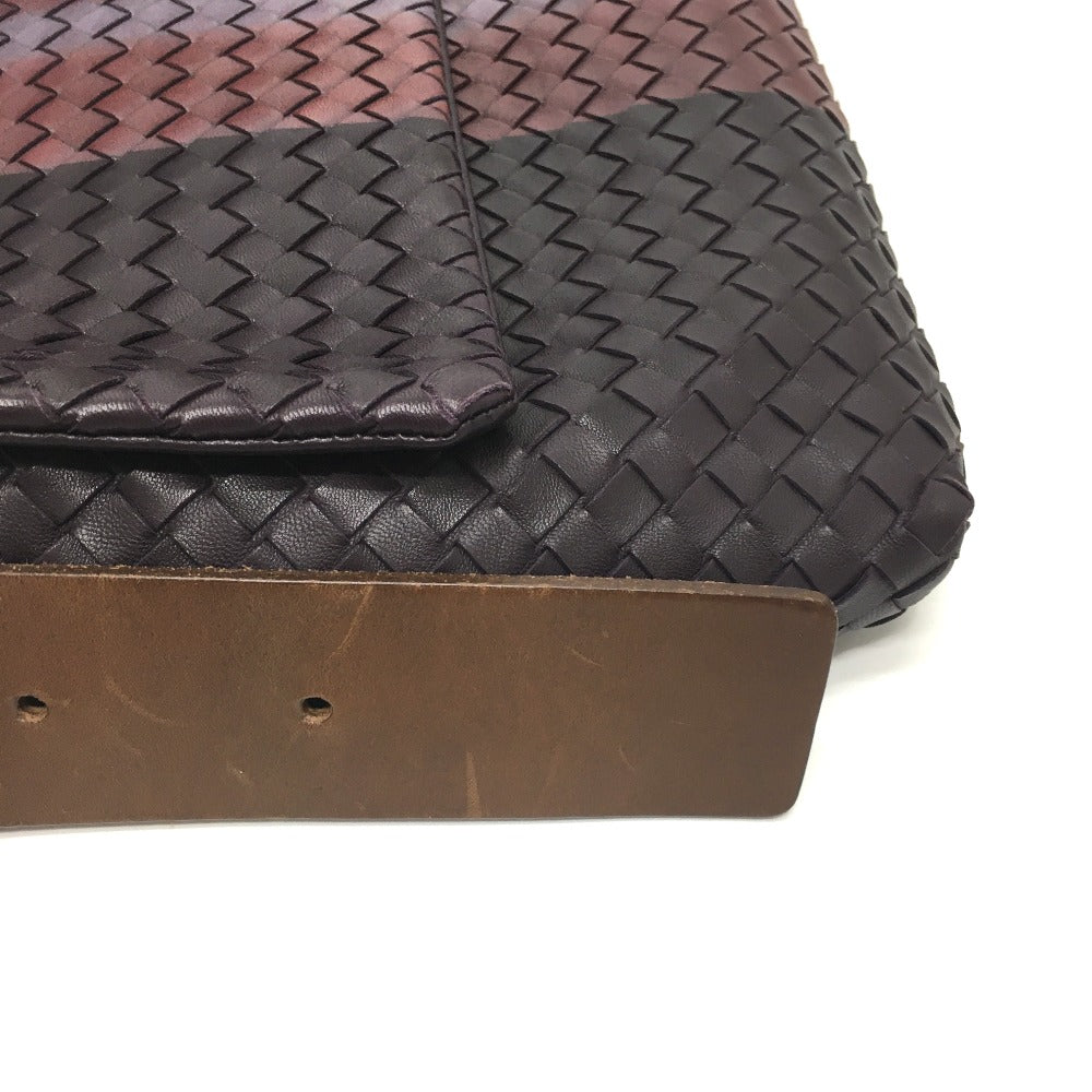 BOTTEGA VENETA 161314 イントレチャート メッセンジャー カバン 肩掛け/斜め掛け ショルダーバッグ レザー メンズ ブラウン