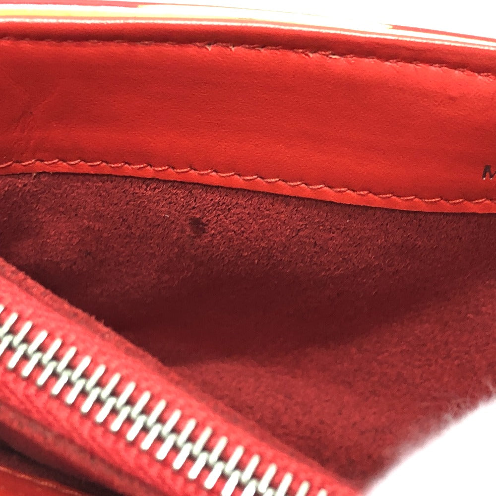 CHANEL CC Coco Mark Border Pouch in Patent Leather, Women's, Red