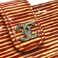 CHANEL CC Coco Mark Border Pouch in Patent Leather, Women's, Red