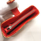 CHANEL CC Coco Mark Border Pouch in Patent Leather, Women's, Red