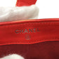 CHANEL CC Coco Mark Border Pouch in Patent Leather, Women's, Red