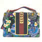 GUCCI 421882 Floral Sylvie Small Ribbon Shoulder Bag in Velour/Leather, Multicolor