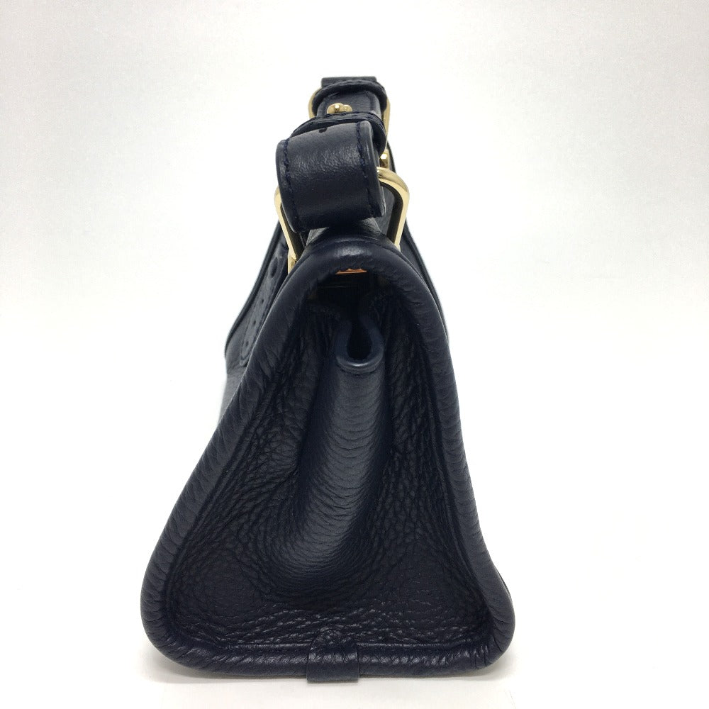 BALLY logo bag, 2-way shoulder bag, leather, women's, navy