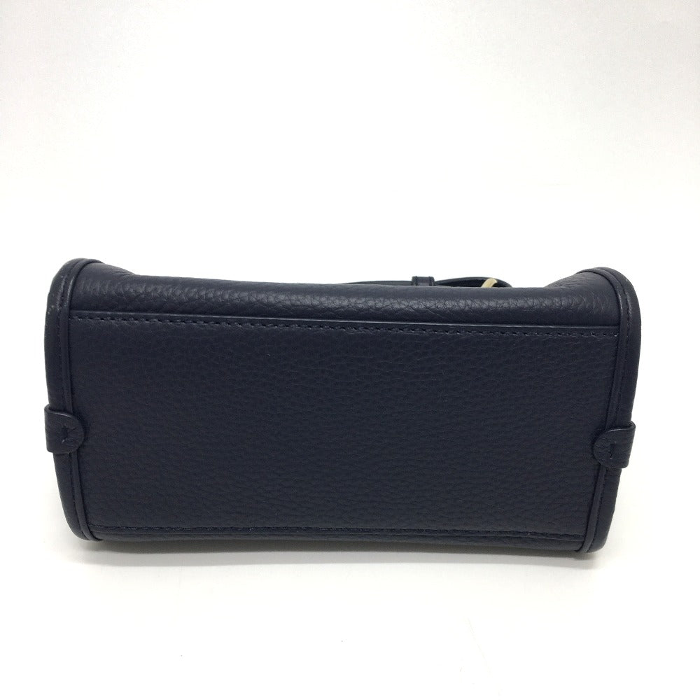 BALLY logo bag, 2-way shoulder bag, leather, women's, navy