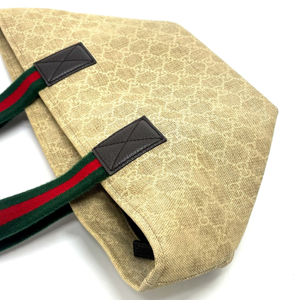 GUCCI 374433 GG Sherry Line Lunch Tote Bag in GG Canvas, Women's, Beige