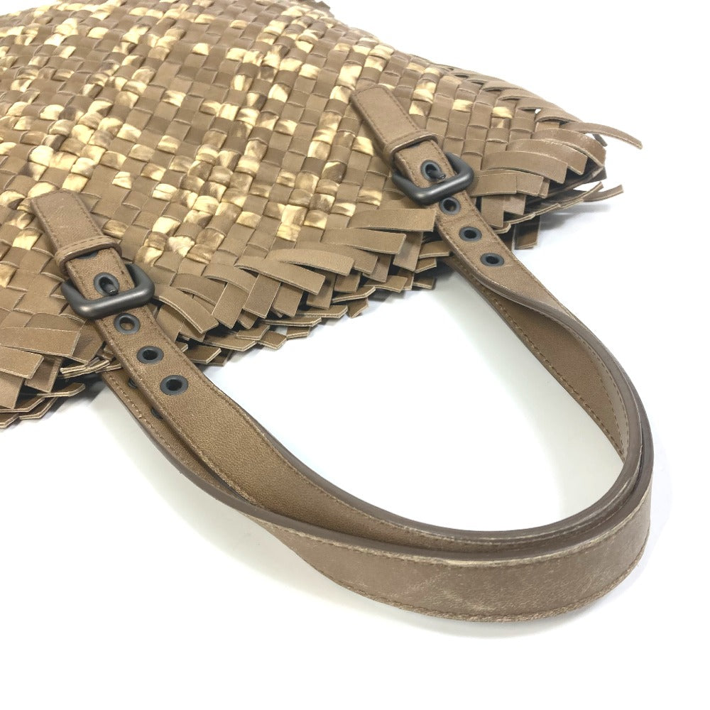 BOTTEGA VENETA 239898 Intrecciato Leather Tote Bag, Men's, Beige