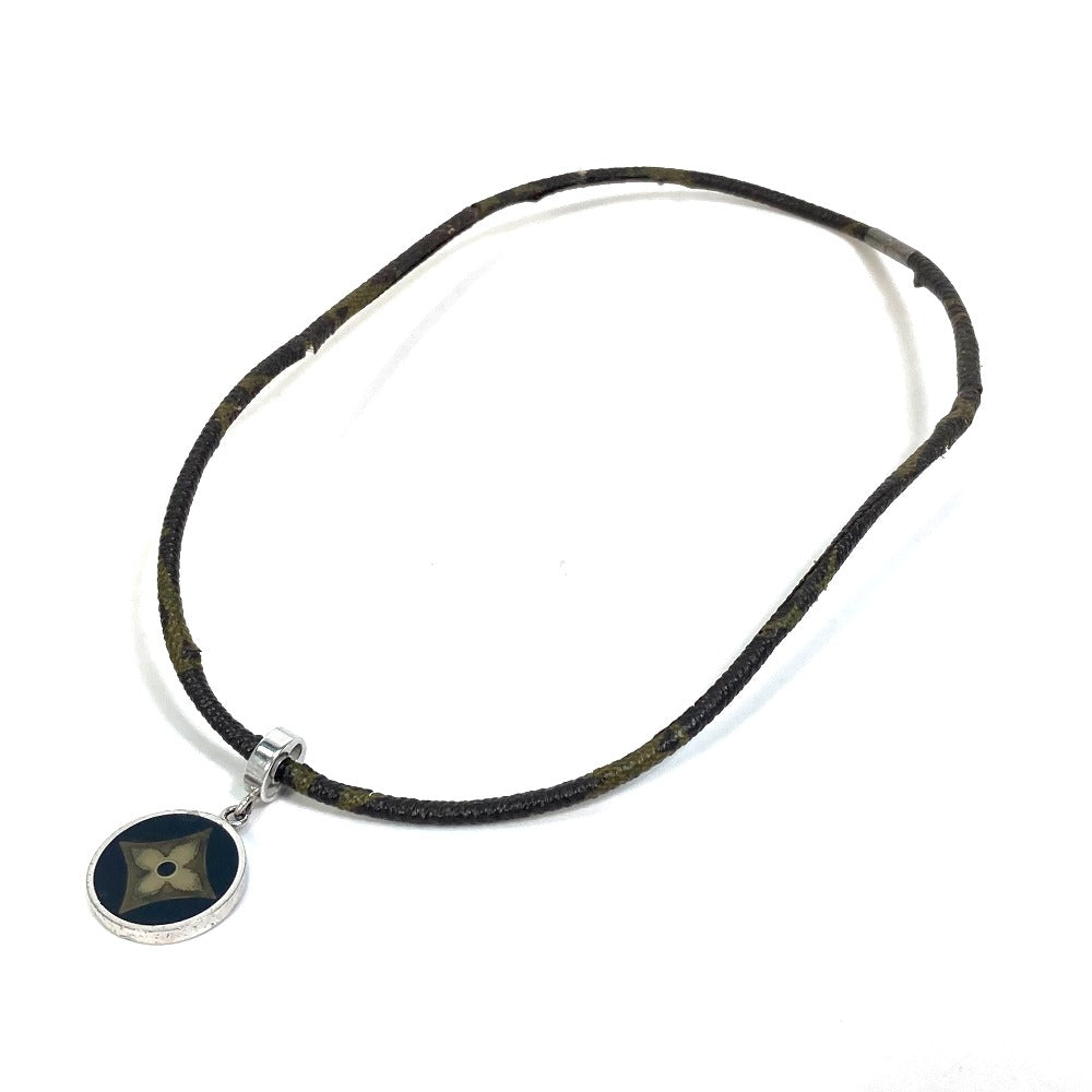 LOUIS VUITTON M65436 Accessories: Pendant Fleur Monogram Choker in Monogram Canvas, Unisex, Silver