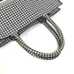 Dior Houndstooth Shoulder Bag with Houndstooth Embroidery, Book Tote, Canvas, Women's, White/Black
