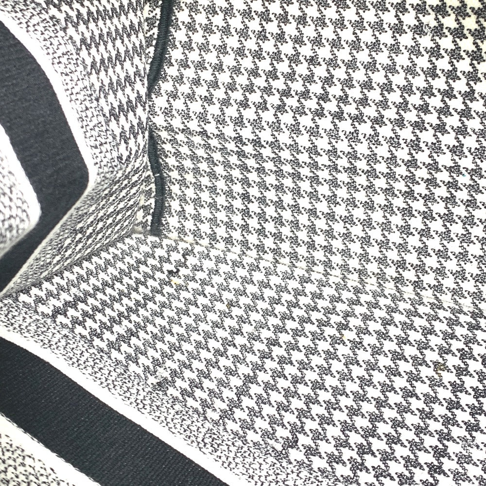 Dior Houndstooth Shoulder Bag with Houndstooth Embroidery, Book Tote, Canvas, Women's, White/Black