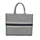 Dior Houndstooth Shoulder Bag with Houndstooth Embroidery, Book Tote, Canvas, Women's, White/Black