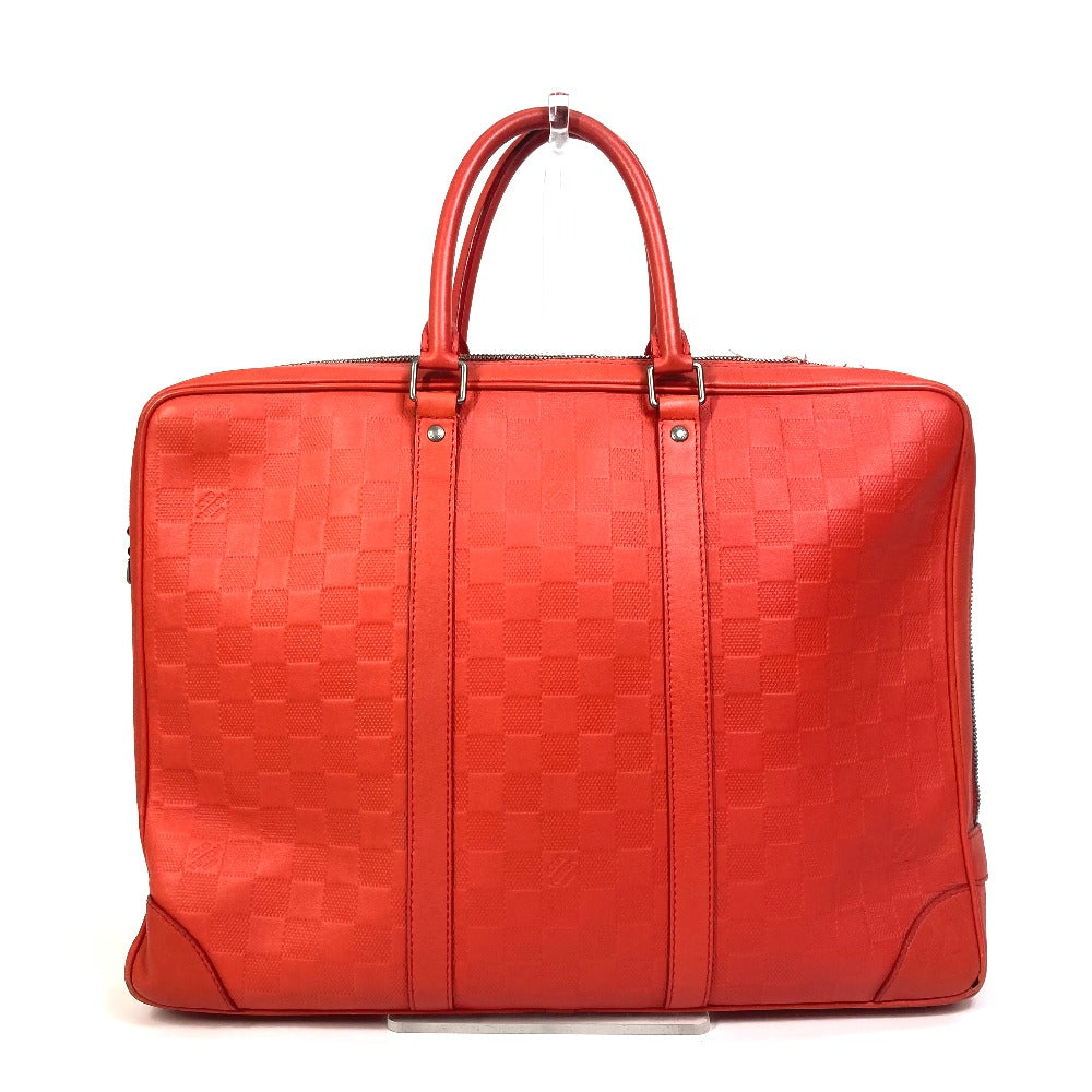 LOUIS VUITTON M56004 Business Bag, Handbag, Porte-Document Voyage PDV, Damier Infini Briefcase, Damier Infini Leather, Men's, Clementine Orange