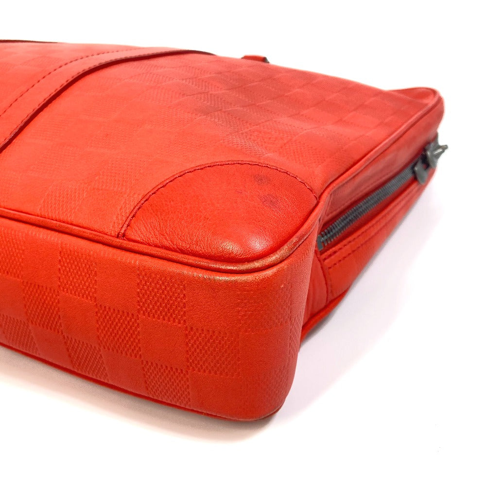 LOUIS VUITTON M56004 Business Bag, Handbag, Porte-Document Voyage PDV, Damier Infini Briefcase, Damier Infini Leather, Men's, Clementine Orange