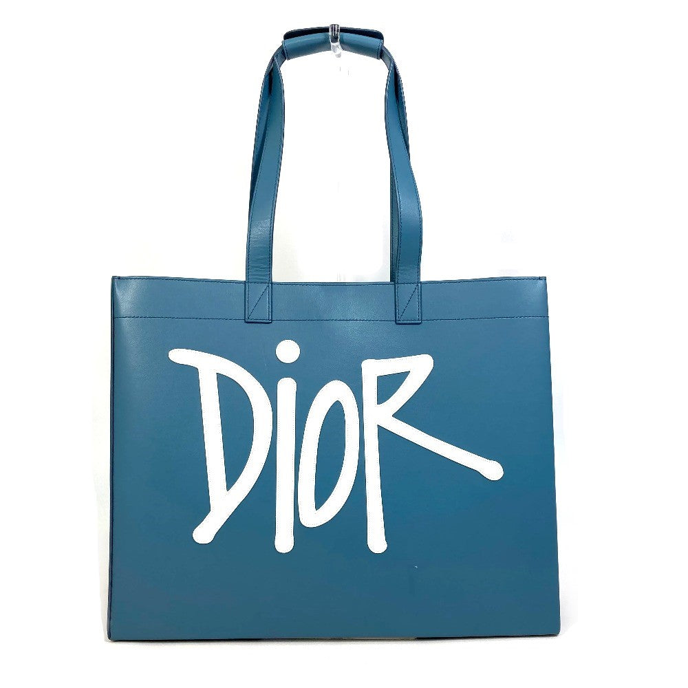 Dior logo Shawn Stüssy collaboration handbag tote bag leather men's blue