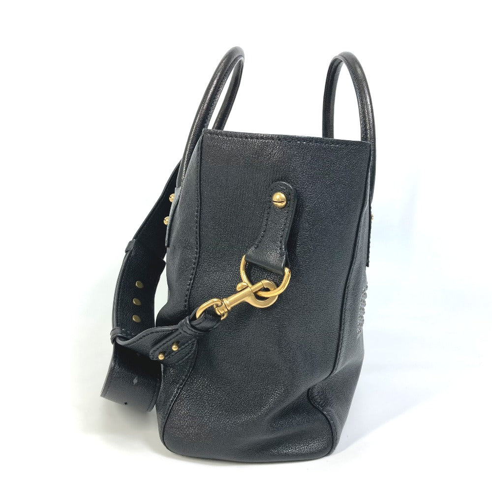Christian Dior DIORANGELS ショルダーバッグ 肩掛け カバン ロゴ スタッズ トートバッグ レザー ユニセックス ブラック
