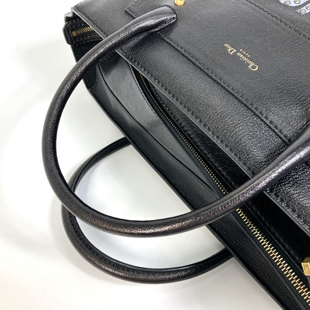 Christian Dior DIORANGELS ショルダーバッグ 肩掛け カバン ロゴ スタッズ トートバッグ レザー ユニセックス ブラック