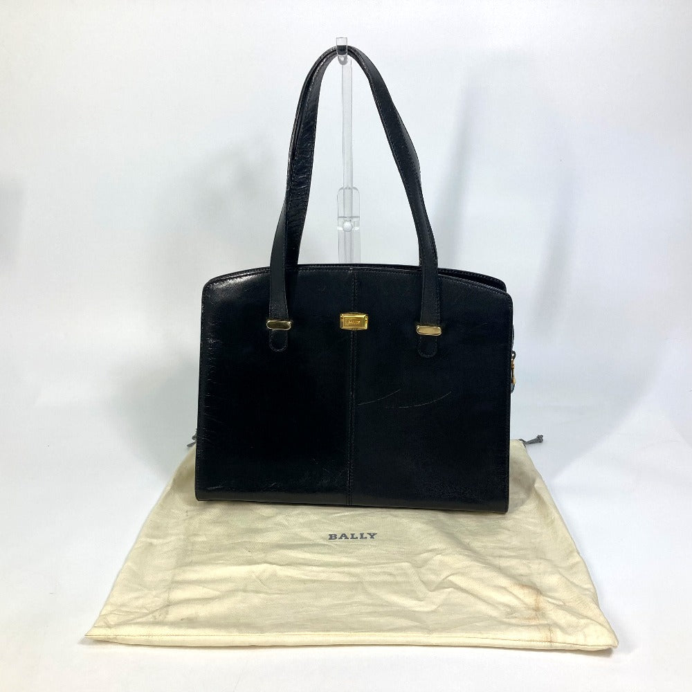 BALLY handbag tote bag in black leather, unisex