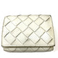 BOTTEGA VENETA Intrecciato Compact Wallet Tiny Tri-fold Leather Wallet Women's White