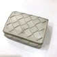 BOTTEGA VENETA Intrecciato Compact Wallet Tiny Tri-fold Leather Wallet Women's White