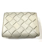 BOTTEGA VENETA Intrecciato Compact Wallet Tiny Tri-fold Leather Wallet Women's White