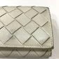 BOTTEGA VENETA Intrecciato Compact Wallet Tiny Tri-fold Leather Wallet Women's White