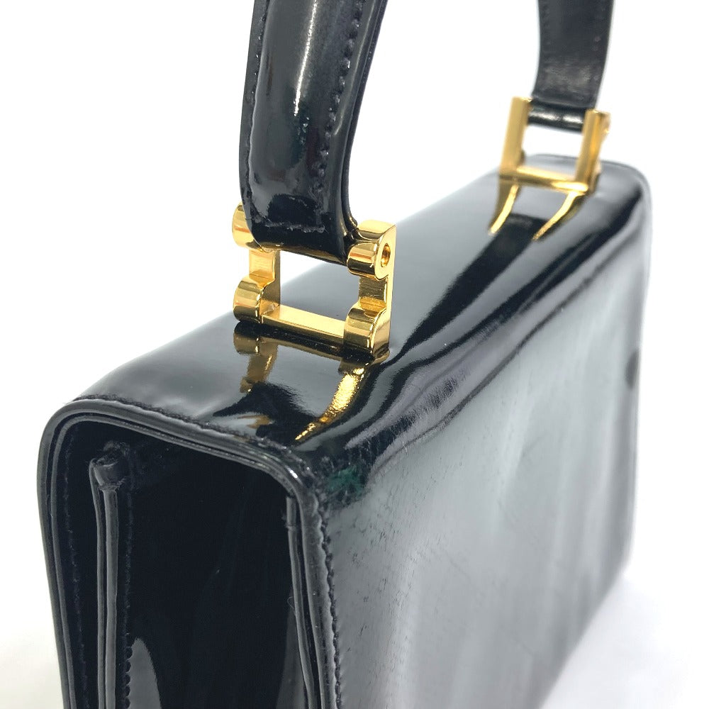 TIFFANY &amp; Co. Circle Logo Handbag, Vintage Patent Leather, Women's, Black