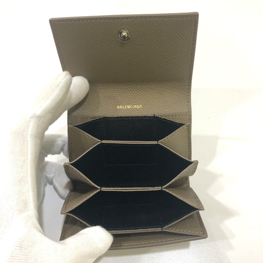 BALENCIAGA 581099 Ville Accordion Wallet, Small Card Case, Leather, Women's, Brown