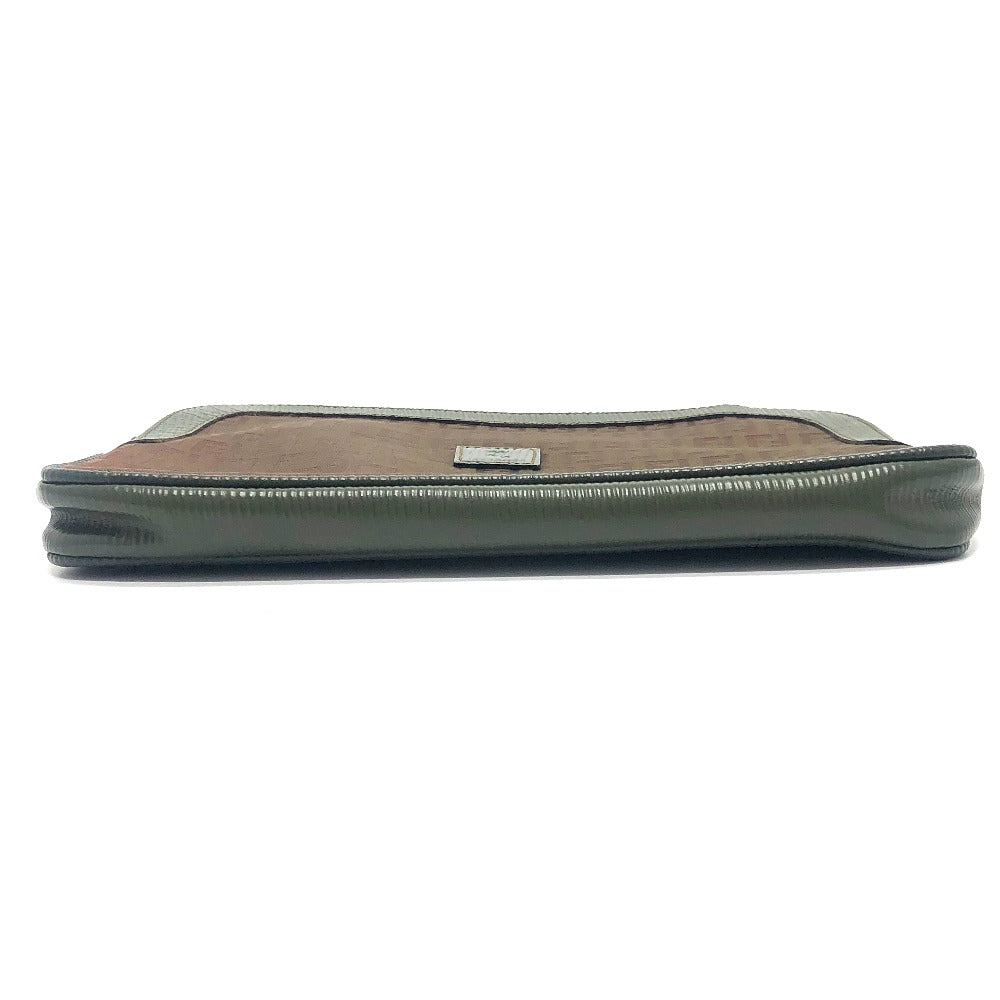 FENDI Zucca Zucchino Shoulder Bag/Clutch Bag in Canvas/Leather, Brown, for Women