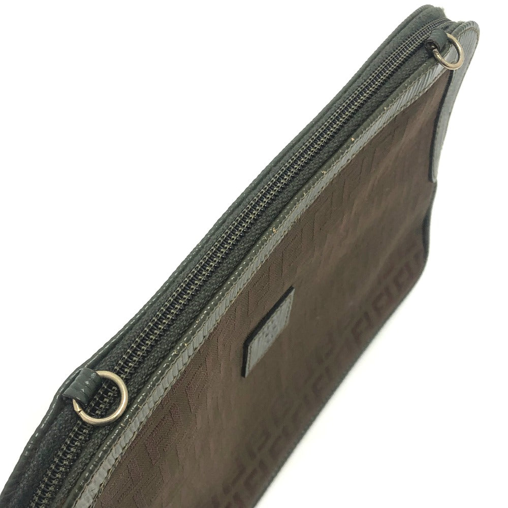 FENDI Zucca Zucchino Shoulder Bag/Clutch Bag in Canvas/Leather, Brown, for Women