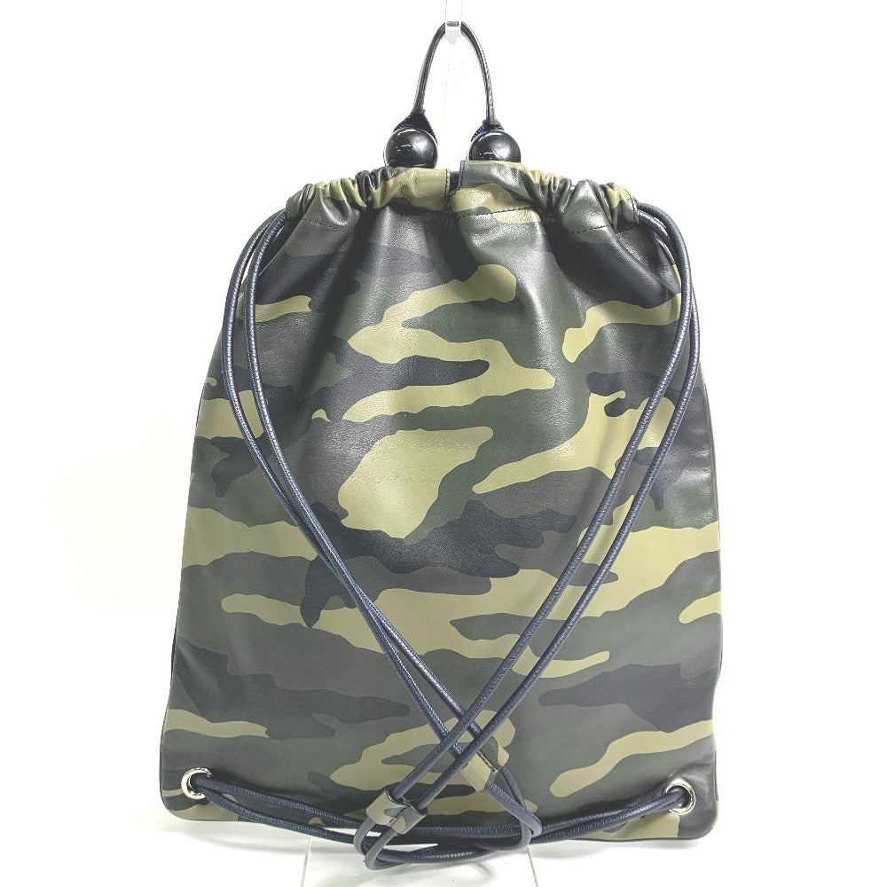 DIOR HOMME Camouflage Drawstring Backpack, Leather, Men's, Green