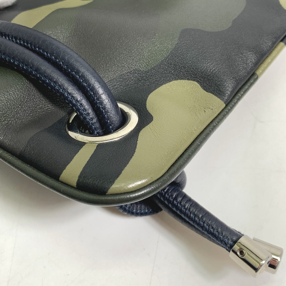 DIOR HOMME Camouflage Drawstring Backpack, Leather, Men's, Green
