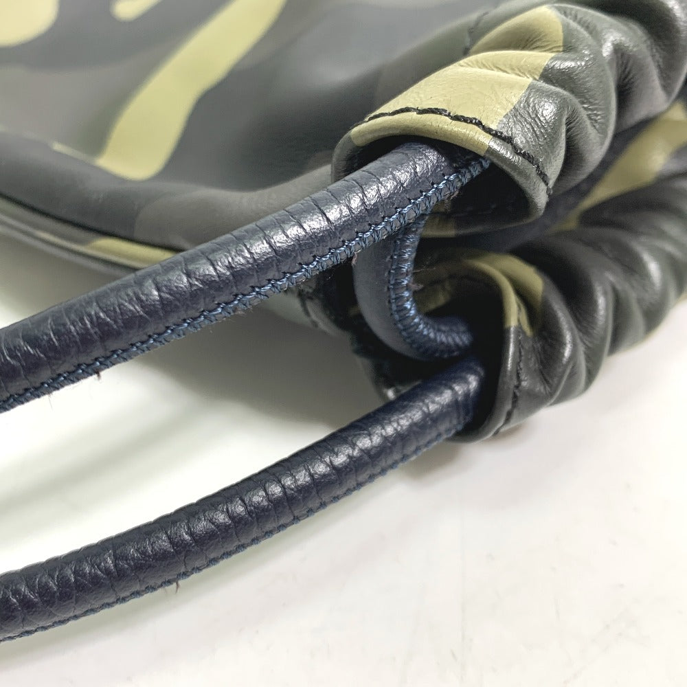 DIOR HOMME Camouflage Drawstring Backpack, Leather, Men's, Green