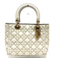 Dior M0579CVNZ030ETF Cannage Tote Bag, Lady Dior Handbag, Leather, White, Women's