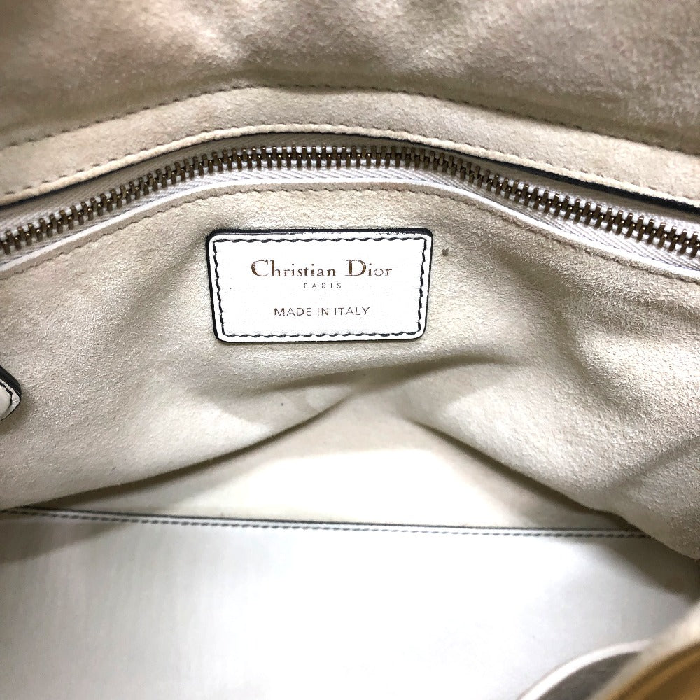 Dior M0579CVNZ030ETF Cannage Tote Bag, Lady Dior Handbag, Leather, White, Women's