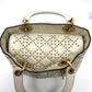 Dior M0579CVNZ030ETF Cannage Tote Bag, Lady Dior Handbag, Leather, White, Women's