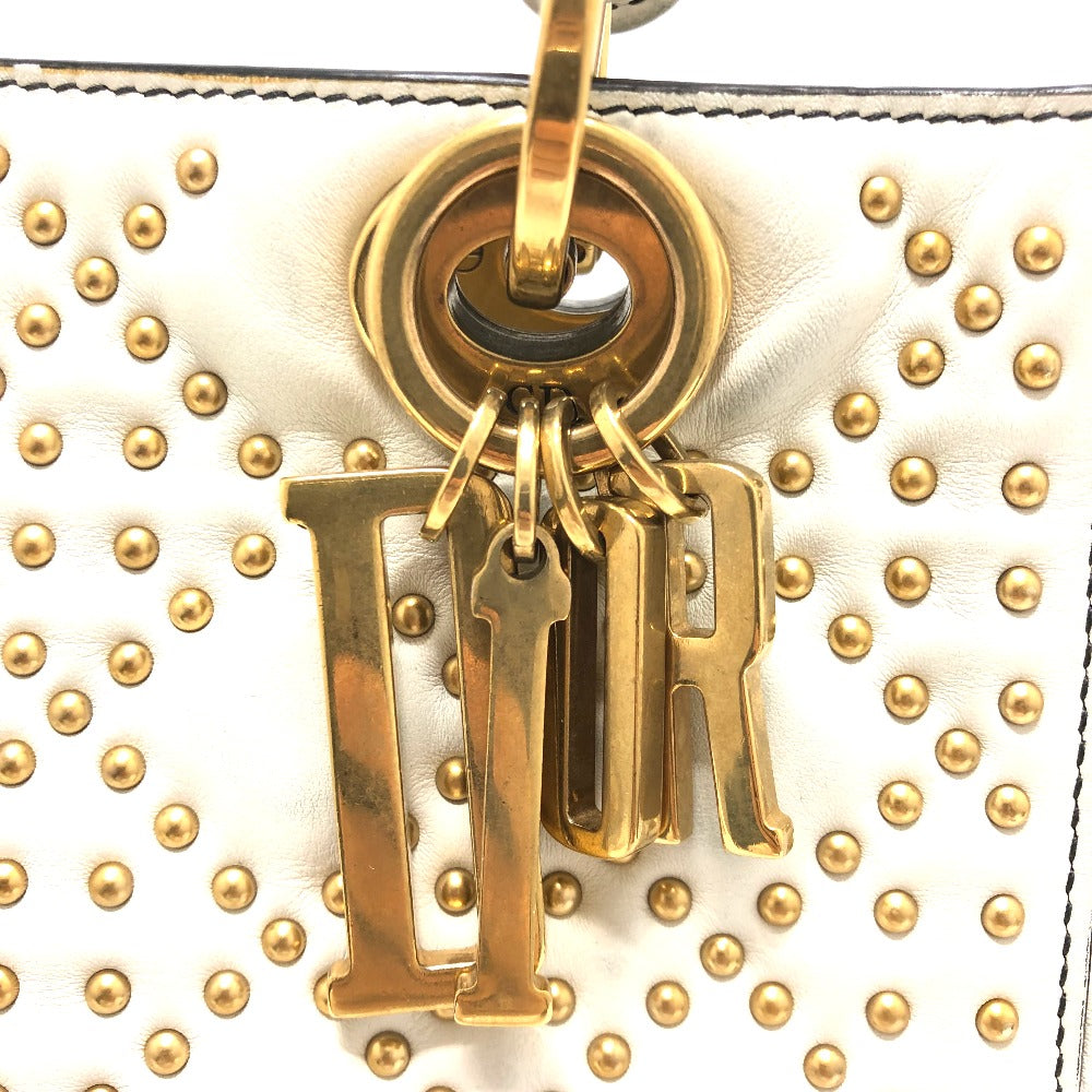 Dior M0579CVNZ030ETF Cannage Tote Bag, Lady Dior Handbag, Leather, White, Women's