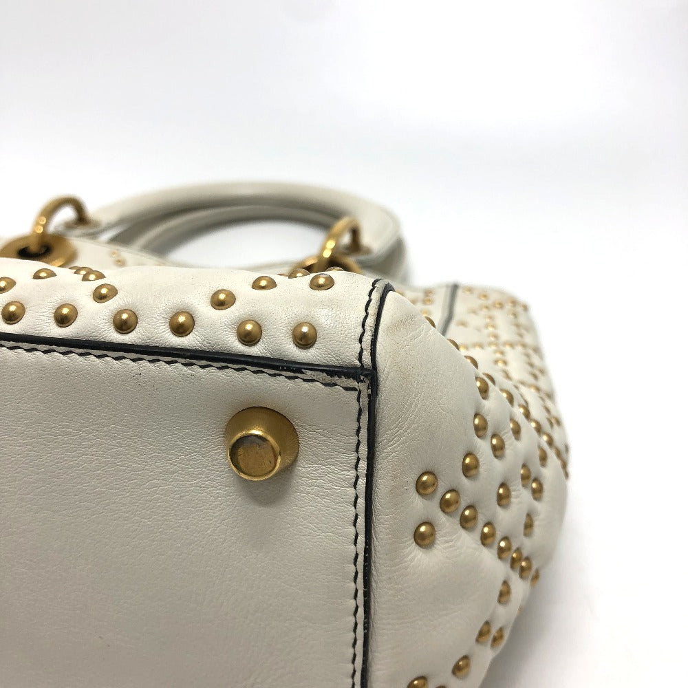 Dior M0579CVNZ030ETF Cannage Tote Bag, Lady Dior Handbag, Leather, White, Women's