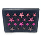 JIMMY CHOO スタースタッズ ウォレット コンパクト ミニウォレット 3つ折り財布 レザー レディース ブラック