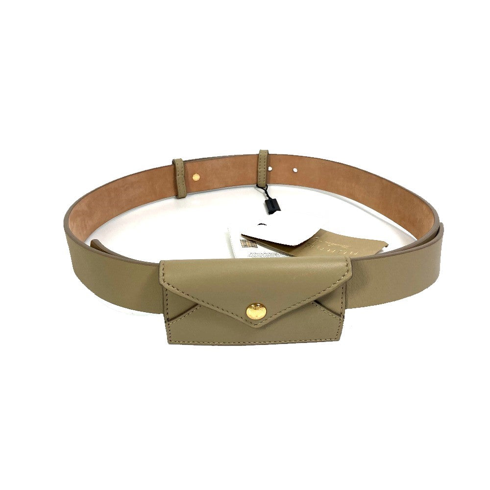 BURBERRY 8012136 ENVELOPE Pants Belt, Leather, Women's, Latte Beige