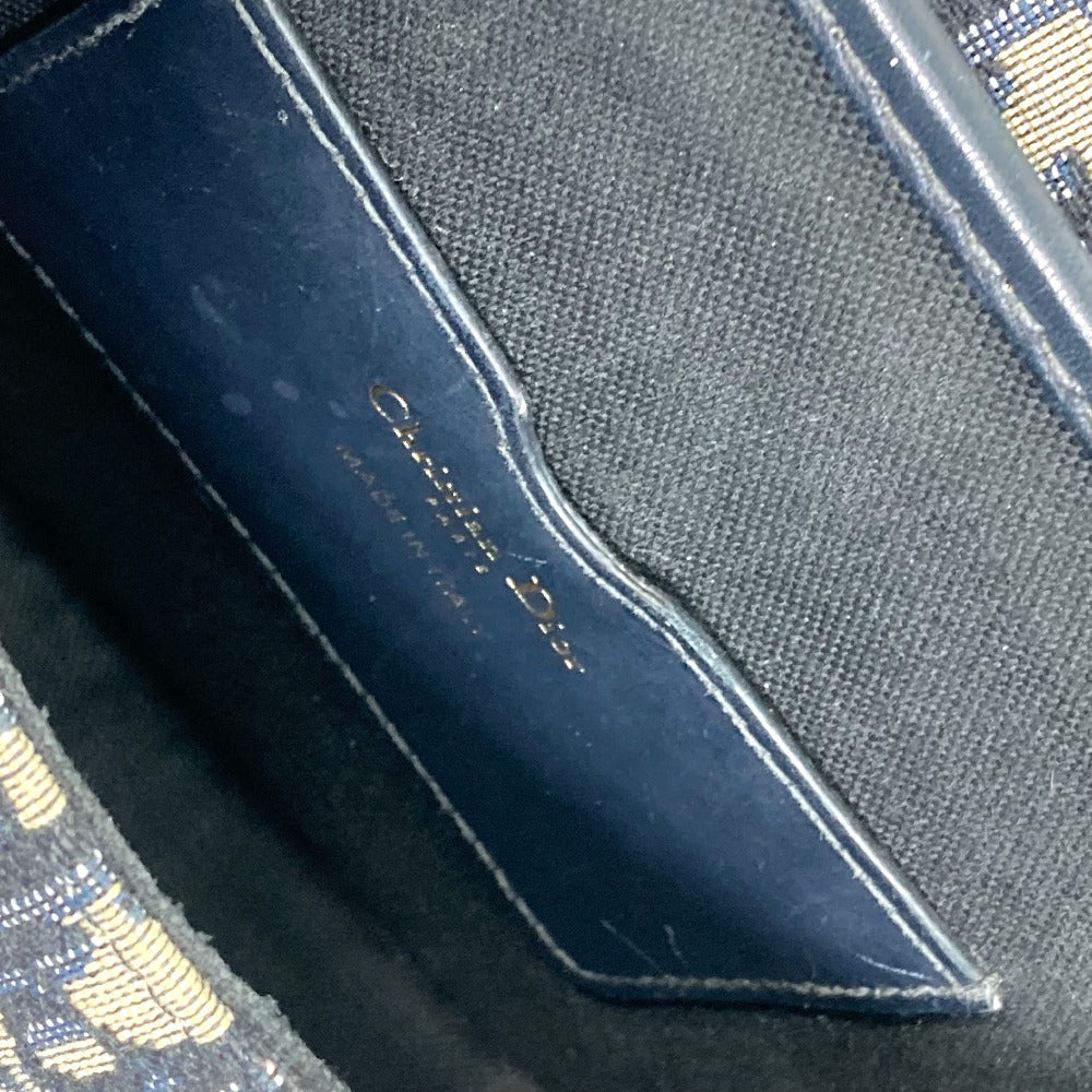 Dior M9319UTZQ Oblique Bobby Crossbody Pochette Shoulder Bag in Canvas/Leather, Navy