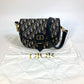 Dior M9319UTZQ Oblique Bobby Crossbody Pochette Shoulder Bag in Canvas/Leather, Navy