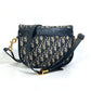 Dior M9319UTZQ Oblique Bobby Crossbody Pochette Shoulder Bag in Canvas/Leather, Navy