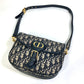 Dior M9319UTZQ Oblique Bobby Crossbody Pochette Shoulder Bag in Canvas/Leather, Navy