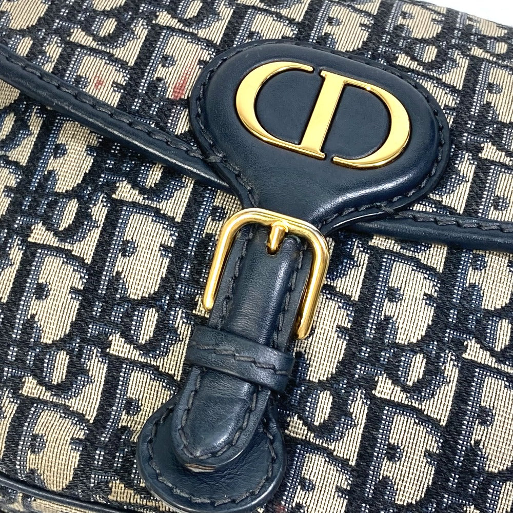 Dior M9319UTZQ Oblique Bobby Crossbody Pochette Shoulder Bag in Canvas/Leather, Navy