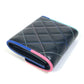 CHANEL CC Coco Mark Small Flap Compact Wallet, Tri-fold Lambskin, Women's, Black