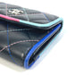 CHANEL CC Coco Mark Small Flap Compact Wallet, Tri-fold Lambskin, Women's, Black